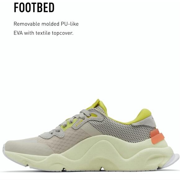 Sorel Kinetic RNGED Lace Knit Yellow Low Top Sneakers Women’s Size 9 - Picture 3 of 9